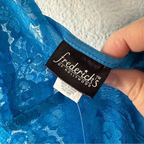Fredericks Of Hollywood Set Intimate Lingerie Cross Back Panties Mesh Lace NWOT - Picture 10 of 13